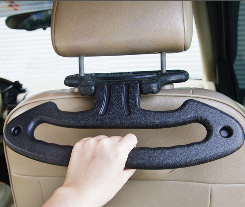 Hypersonic Car Folding Safety Handle Vehicle Headrest Clothes Hangers Black - Image 1